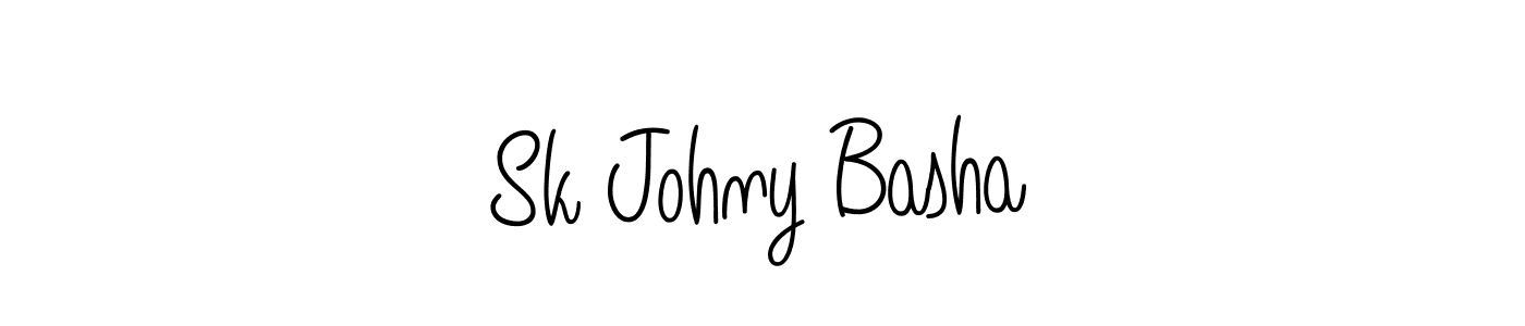 You should practise on your own different ways (Angelique-Rose-font-FFP) to write your name (Sk Johny Basha) in signature. don't let someone else do it for you. Sk Johny Basha signature style 5 images and pictures png