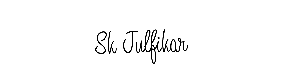 Make a beautiful signature design for name Sk Julfikar. With this signature (Angelique-Rose-font-FFP) style, you can create a handwritten signature for free. Sk Julfikar signature style 5 images and pictures png