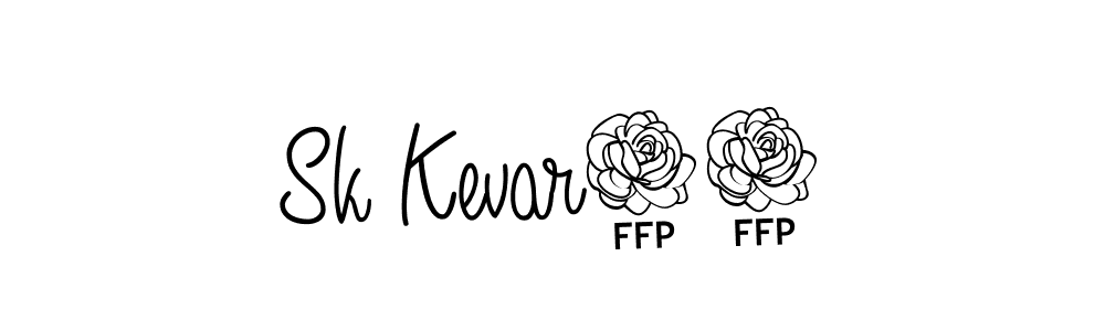 You should practise on your own different ways (Angelique-Rose-font-FFP) to write your name (Sk Kevar47) in signature. don't let someone else do it for you. Sk Kevar47 signature style 5 images and pictures png