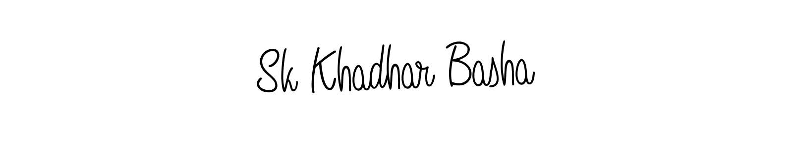 Make a beautiful signature design for name Sk Khadhar Basha. With this signature (Angelique-Rose-font-FFP) style, you can create a handwritten signature for free. Sk Khadhar Basha signature style 5 images and pictures png