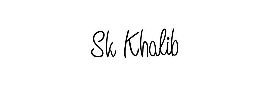 Use a signature maker to create a handwritten signature online. With this signature software, you can design (Angelique-Rose-font-FFP) your own signature for name Sk Khalib. Sk Khalib signature style 5 images and pictures png