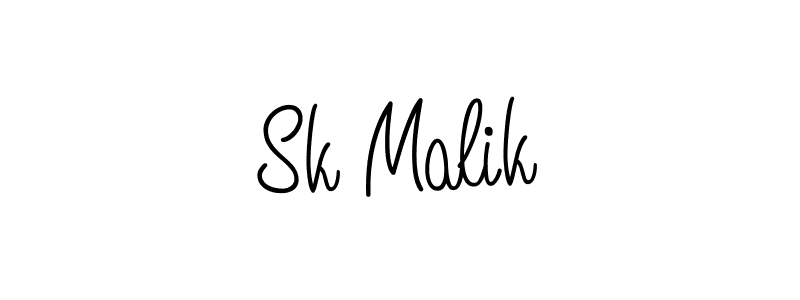 Sk Malik stylish signature style. Best Handwritten Sign (Angelique-Rose-font-FFP) for my name. Handwritten Signature Collection Ideas for my name Sk Malik. Sk Malik signature style 5 images and pictures png