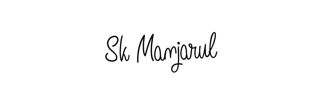 Make a beautiful signature design for name Sk Manjarul. With this signature (Angelique-Rose-font-FFP) style, you can create a handwritten signature for free. Sk Manjarul signature style 5 images and pictures png
