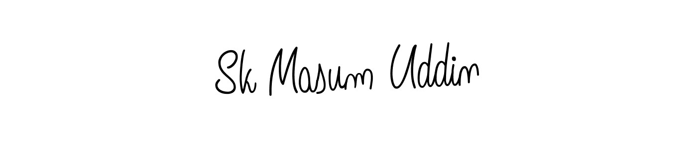 Create a beautiful signature design for name Sk Masum Uddin. With this signature (Angelique-Rose-font-FFP) fonts, you can make a handwritten signature for free. Sk Masum Uddin signature style 5 images and pictures png