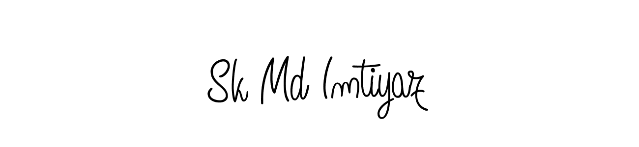 You should practise on your own different ways (Angelique-Rose-font-FFP) to write your name (Sk Md Imtiyaz) in signature. don't let someone else do it for you. Sk Md Imtiyaz signature style 5 images and pictures png