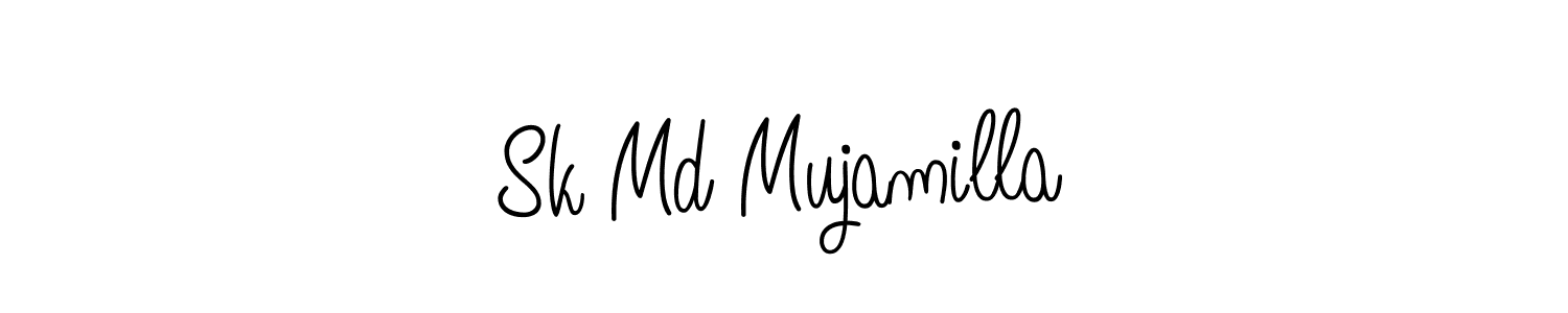 This is the best signature style for the Sk Md Mujamilla name. Also you like these signature font (Angelique-Rose-font-FFP). Mix name signature. Sk Md Mujamilla signature style 5 images and pictures png