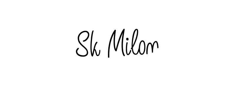 You should practise on your own different ways (Angelique-Rose-font-FFP) to write your name (Sk Milon) in signature. don't let someone else do it for you. Sk Milon signature style 5 images and pictures png