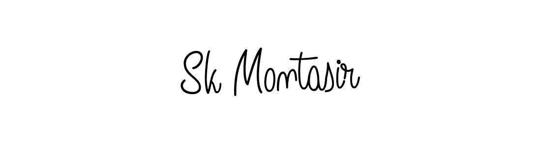 Make a beautiful signature design for name Sk Montasir. With this signature (Angelique-Rose-font-FFP) style, you can create a handwritten signature for free. Sk Montasir signature style 5 images and pictures png