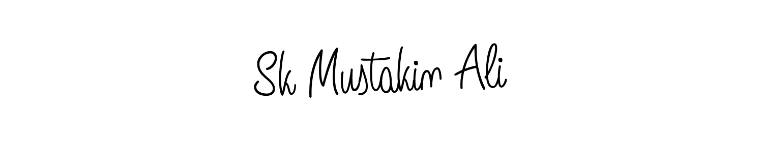 Use a signature maker to create a handwritten signature online. With this signature software, you can design (Angelique-Rose-font-FFP) your own signature for name Sk Mustakin Ali. Sk Mustakin Ali signature style 5 images and pictures png