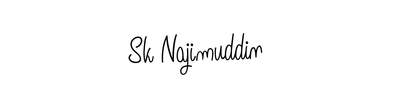 You should practise on your own different ways (Angelique-Rose-font-FFP) to write your name (Sk Najimuddin) in signature. don't let someone else do it for you. Sk Najimuddin signature style 5 images and pictures png