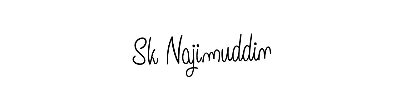 You should practise on your own different ways (Angelique-Rose-font-FFP) to write your name (Sk Najimuddin) in signature. don't let someone else do it for you. Sk Najimuddin signature style 5 images and pictures png