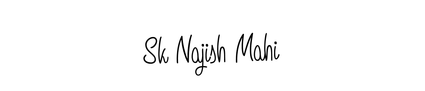 You should practise on your own different ways (Angelique-Rose-font-FFP) to write your name (Sk Najish Mahi) in signature. don't let someone else do it for you. Sk Najish Mahi signature style 5 images and pictures png