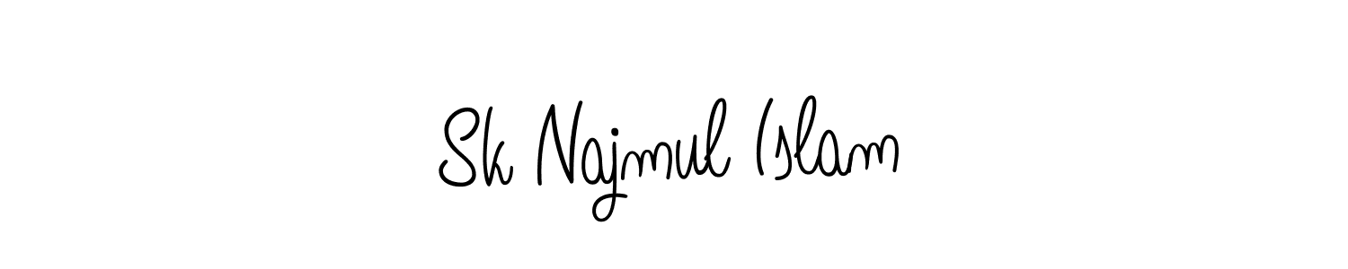The best way (Angelique-Rose-font-FFP) to make a short signature is to pick only two or three words in your name. The name Sk Najmul Islam include a total of six letters. For converting this name. Sk Najmul Islam signature style 5 images and pictures png