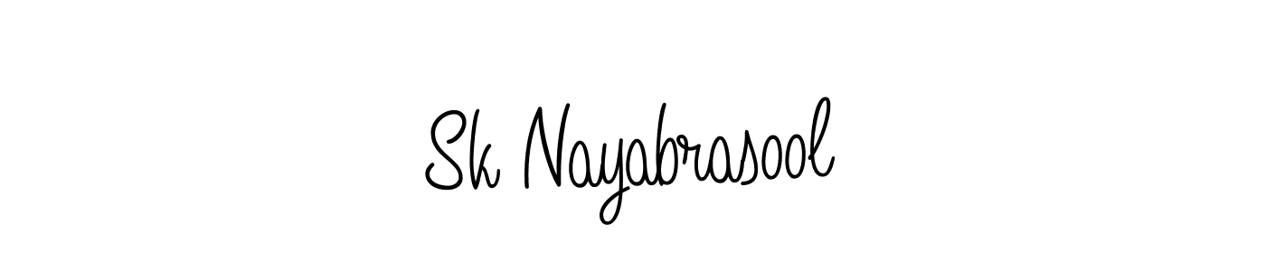 Make a short Sk Nayabrasool signature style. Manage your documents anywhere anytime using Angelique-Rose-font-FFP. Create and add eSignatures, submit forms, share and send files easily. Sk Nayabrasool signature style 5 images and pictures png