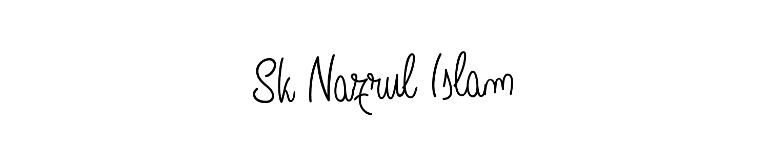The best way (Angelique-Rose-font-FFP) to make a short signature is to pick only two or three words in your name. The name Sk Nazrul Islam include a total of six letters. For converting this name. Sk Nazrul Islam signature style 5 images and pictures png