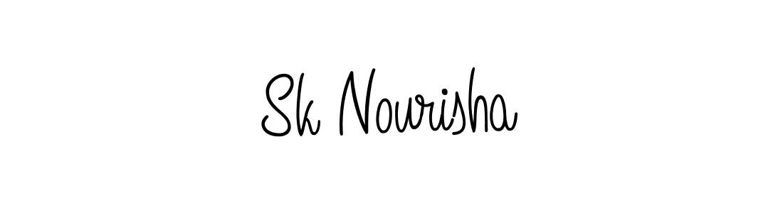 Use a signature maker to create a handwritten signature online. With this signature software, you can design (Angelique-Rose-font-FFP) your own signature for name Sk Nourisha. Sk Nourisha signature style 5 images and pictures png