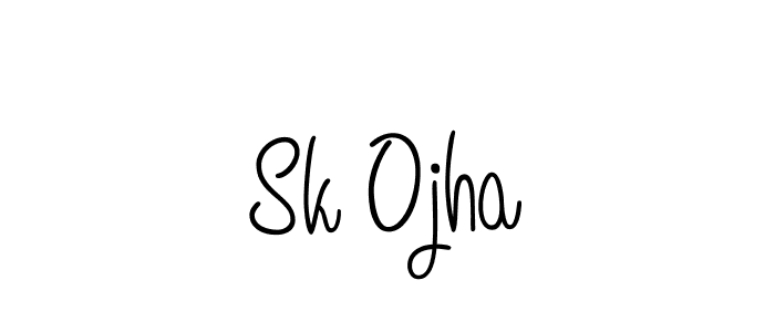 You should practise on your own different ways (Angelique-Rose-font-FFP) to write your name (Sk Ojha) in signature. don't let someone else do it for you. Sk Ojha signature style 5 images and pictures png
