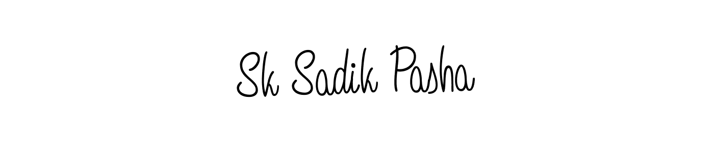 How to make Sk Sadik Pasha name signature. Use Angelique-Rose-font-FFP style for creating short signs online. This is the latest handwritten sign. Sk Sadik Pasha signature style 5 images and pictures png