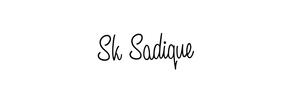 Sk Sadique stylish signature style. Best Handwritten Sign (Angelique-Rose-font-FFP) for my name. Handwritten Signature Collection Ideas for my name Sk Sadique. Sk Sadique signature style 5 images and pictures png