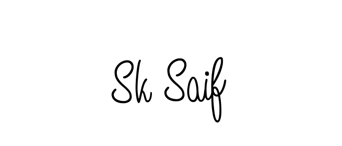 Use a signature maker to create a handwritten signature online. With this signature software, you can design (Angelique-Rose-font-FFP) your own signature for name Sk Saif. Sk Saif signature style 5 images and pictures png