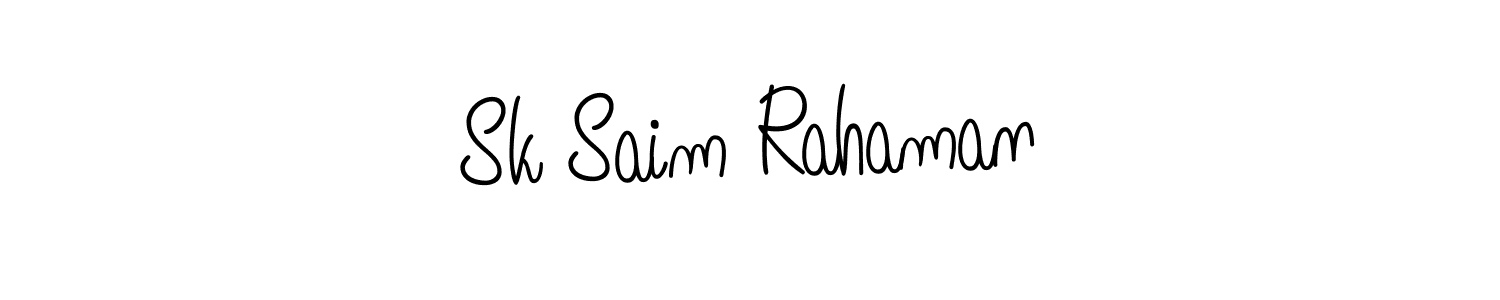 You should practise on your own different ways (Angelique-Rose-font-FFP) to write your name (Sk Saim Rahaman) in signature. don't let someone else do it for you. Sk Saim Rahaman signature style 5 images and pictures png