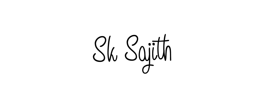 Use a signature maker to create a handwritten signature online. With this signature software, you can design (Angelique-Rose-font-FFP) your own signature for name Sk Sajith. Sk Sajith signature style 5 images and pictures png