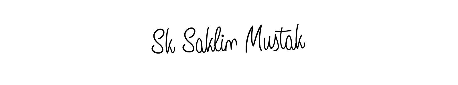 Use a signature maker to create a handwritten signature online. With this signature software, you can design (Angelique-Rose-font-FFP) your own signature for name Sk Saklin Mustak. Sk Saklin Mustak signature style 5 images and pictures png