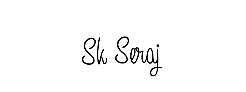 You should practise on your own different ways (Angelique-Rose-font-FFP) to write your name (Sk Seraj) in signature. don't let someone else do it for you. Sk Seraj signature style 5 images and pictures png