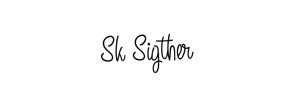 Sk Sigther stylish signature style. Best Handwritten Sign (Angelique-Rose-font-FFP) for my name. Handwritten Signature Collection Ideas for my name Sk Sigther. Sk Sigther signature style 5 images and pictures png