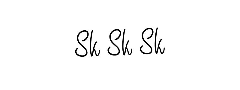 How to make Sk Sk Sk name signature. Use Angelique-Rose-font-FFP style for creating short signs online. This is the latest handwritten sign. Sk Sk Sk signature style 5 images and pictures png