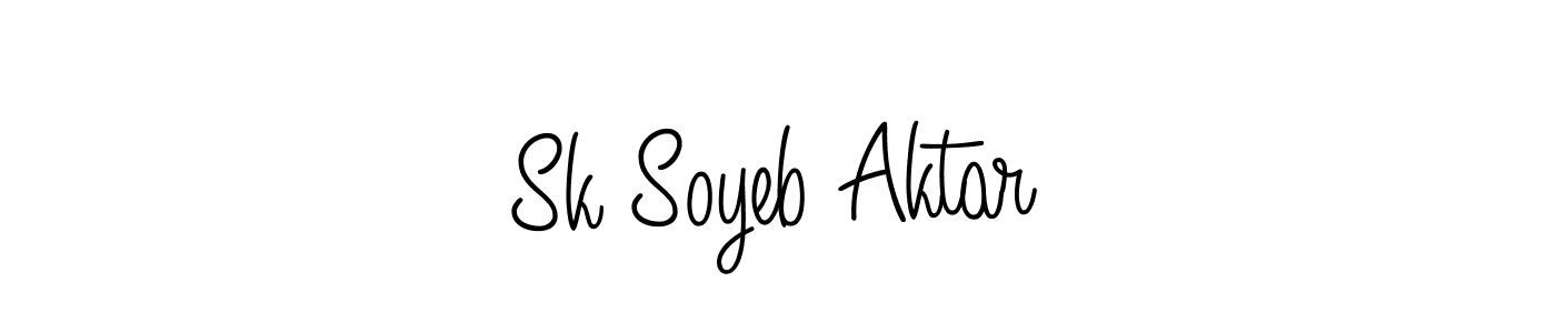 You should practise on your own different ways (Angelique-Rose-font-FFP) to write your name (Sk Soyeb Aktar) in signature. don't let someone else do it for you. Sk Soyeb Aktar signature style 5 images and pictures png
