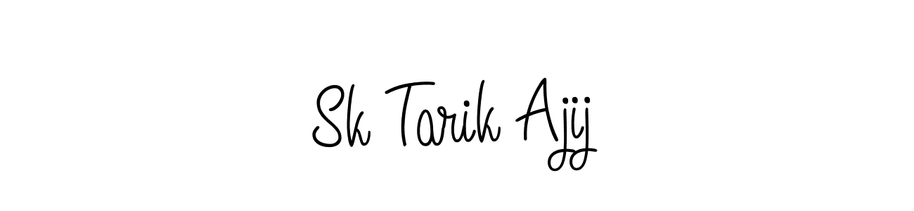 The best way (Angelique-Rose-font-FFP) to make a short signature is to pick only two or three words in your name. The name Sk Tarik Ajij include a total of six letters. For converting this name. Sk Tarik Ajij signature style 5 images and pictures png