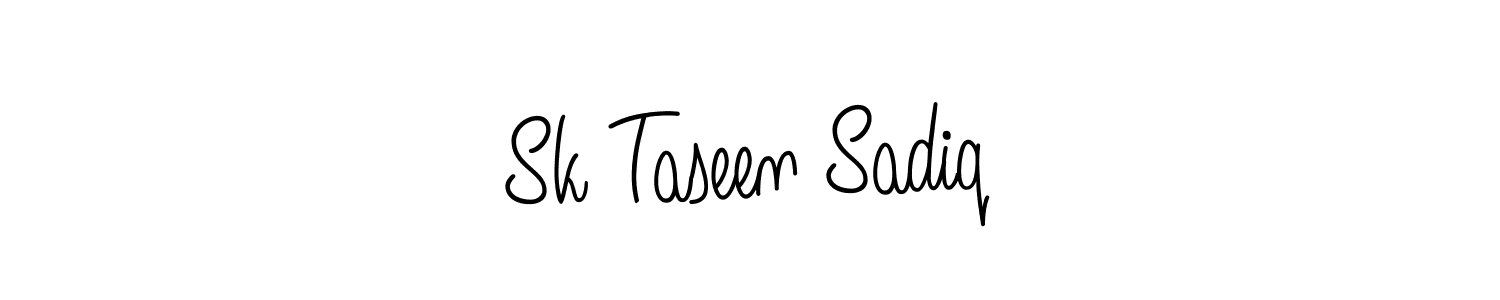 How to make Sk Taseen Sadiq name signature. Use Angelique-Rose-font-FFP style for creating short signs online. This is the latest handwritten sign. Sk Taseen Sadiq signature style 5 images and pictures png