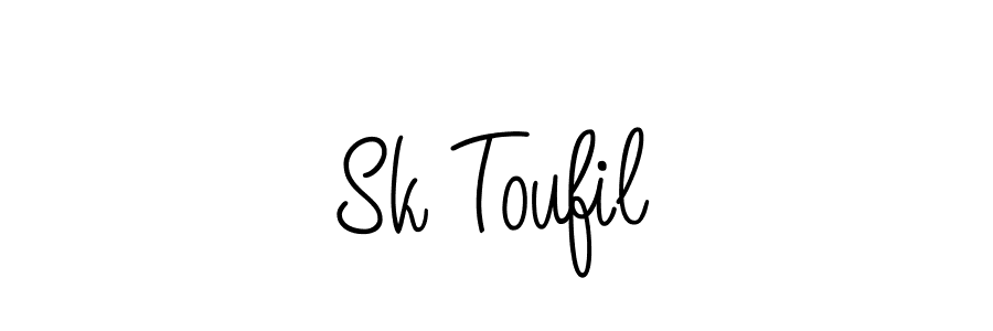 How to make Sk Toufil name signature. Use Angelique-Rose-font-FFP style for creating short signs online. This is the latest handwritten sign. Sk Toufil signature style 5 images and pictures png