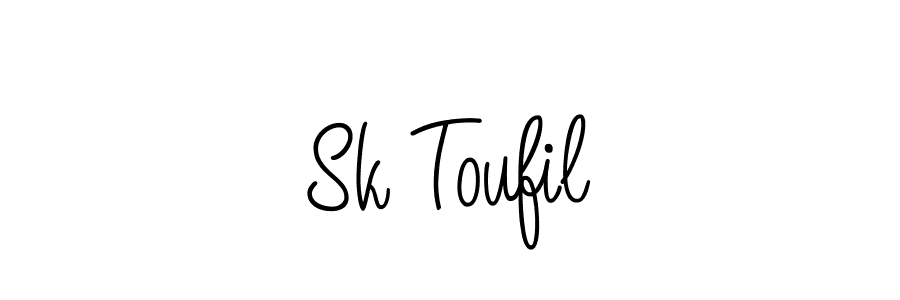 How to make Sk Toufil name signature. Use Angelique-Rose-font-FFP style for creating short signs online. This is the latest handwritten sign. Sk Toufil signature style 5 images and pictures png