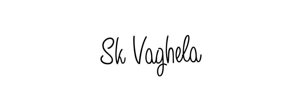 You should practise on your own different ways (Angelique-Rose-font-FFP) to write your name (Sk Vaghela) in signature. don't let someone else do it for you. Sk Vaghela signature style 5 images and pictures png