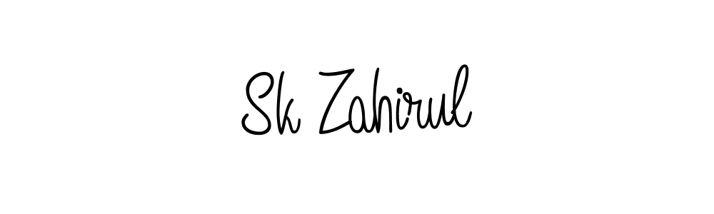 Use a signature maker to create a handwritten signature online. With this signature software, you can design (Angelique-Rose-font-FFP) your own signature for name Sk Zahirul. Sk Zahirul signature style 5 images and pictures png