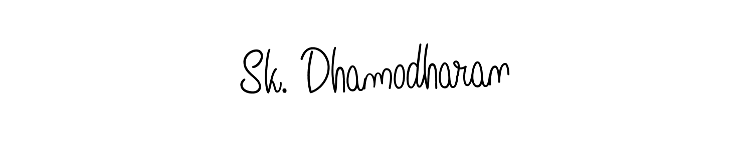 Use a signature maker to create a handwritten signature online. With this signature software, you can design (Angelique-Rose-font-FFP) your own signature for name Sk. Dhamodharan. Sk. Dhamodharan signature style 5 images and pictures png