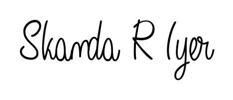 A modern signature idea for name Skanda R Iyer using Angelique-Rose-font-FFP font. Clean strokes and elegant curves make it stand out instantly. Skanda R Iyer signature style 5 images and pictures png