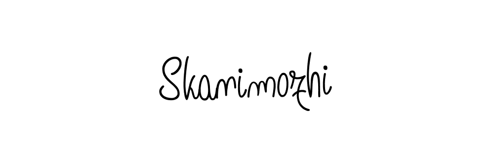 Use a signature maker to create a handwritten signature online. With this signature software, you can design (Angelique-Rose-font-FFP) your own signature for name Skanimozhi. Skanimozhi signature style 5 images and pictures png