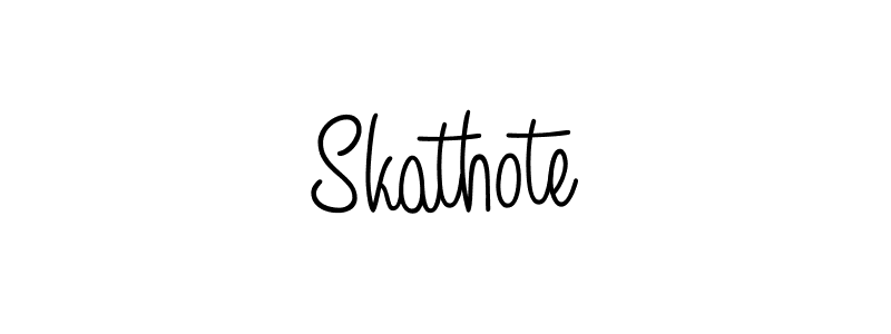 You should practise on your own different ways (Angelique-Rose-font-FFP) to write your name (Skathote) in signature. don't let someone else do it for you. Skathote signature style 5 images and pictures png