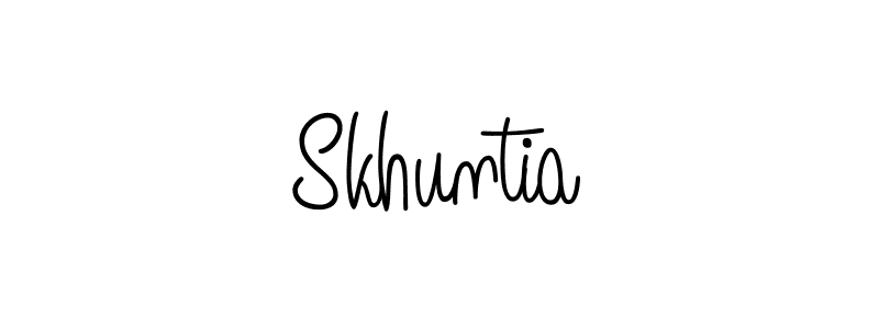 Design your own signature with our free online signature maker. With this signature software, you can create a handwritten (Angelique-Rose-font-FFP) signature for name Skhuntia. Skhuntia signature style 5 images and pictures png