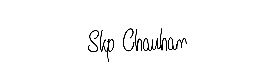 You should practise on your own different ways (Angelique-Rose-font-FFP) to write your name (Skp Chauhan) in signature. don't let someone else do it for you. Skp Chauhan signature style 5 images and pictures png