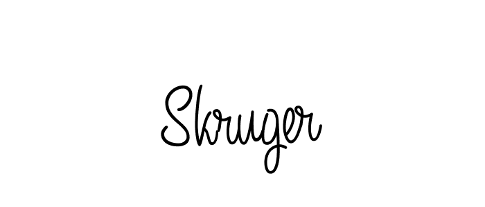 Use a signature maker to create a handwritten signature online. With this signature software, you can design (Angelique-Rose-font-FFP) your own signature for name Skruger. Skruger signature style 5 images and pictures png