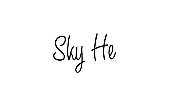 Sky He stylish signature style. Best Handwritten Sign (Angelique-Rose-font-FFP) for my name. Handwritten Signature Collection Ideas for my name Sky He. Sky He signature style 5 images and pictures png