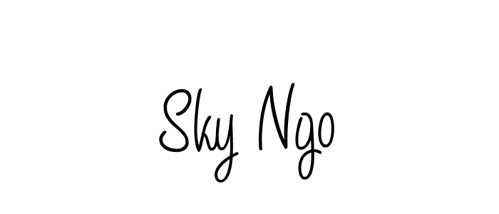 The best way (Angelique-Rose-font-FFP) to make a short signature is to pick only two or three words in your name. The name Sky Ngo include a total of six letters. For converting this name. Sky Ngo signature style 5 images and pictures png