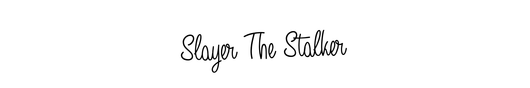 You should practise on your own different ways (Angelique-Rose-font-FFP) to write your name (Slayer The Stalker) in signature. don't let someone else do it for you. Slayer The Stalker signature style 5 images and pictures png
