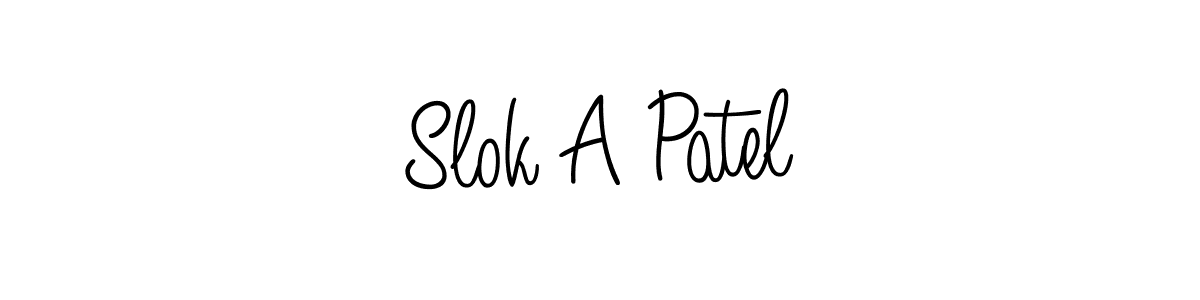 Design your own signature with our free online signature maker. With this signature software, you can create a handwritten (Angelique-Rose-font-FFP) signature for name Slok A Patel. Slok A Patel signature style 5 images and pictures png
