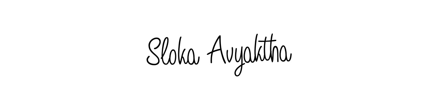 Check out images of Autograph of Sloka Avyaktha name. Actor Sloka Avyaktha Signature Style. Angelique-Rose-font-FFP is a professional sign style online. Sloka Avyaktha signature style 5 images and pictures png