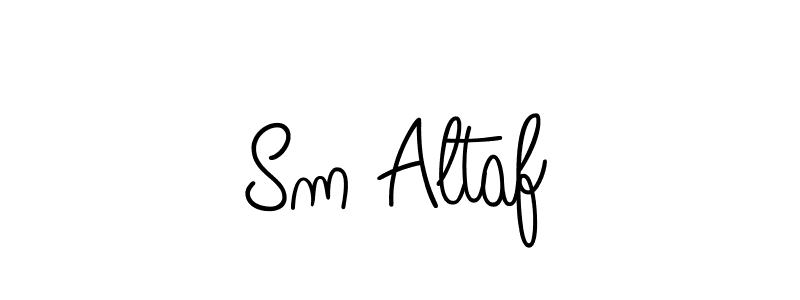 You should practise on your own different ways (Angelique-Rose-font-FFP) to write your name (Sm Altaf) in signature. don't let someone else do it for you. Sm Altaf signature style 5 images and pictures png